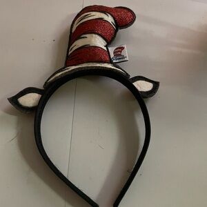 Dr. Seuss Red, White & Black Striped Glitter Cat Hat Headband